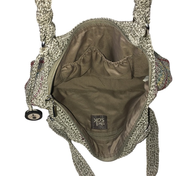 THE SAK Belle Crochet Voyager Colorful  Striped Boho Shoulder Beach Tote Bag - Picture 12 of 16